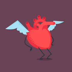 Heart character vector illustration