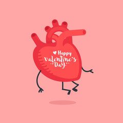 Heart character vector illustration