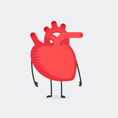 Heart character vector illustration