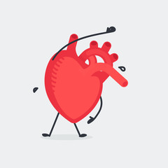 Heart character vector illustration