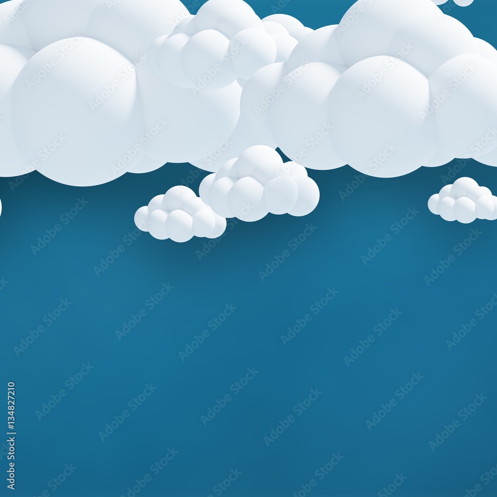 Poster composite image of digitally generated image of clouds 3d