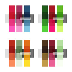 Colorful stripes infographic templates set