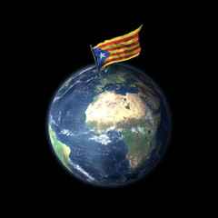 Drapeau de la Catalogne sur la planète Terre 