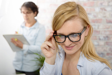 beautiful blonde business woman