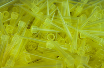 plastic laboratory pipettes