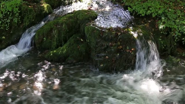 mountain water stream spring season