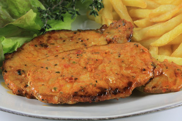 côte de porc et frites