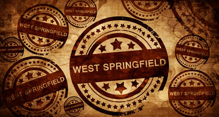 west springfield, vintage stamp on paper background