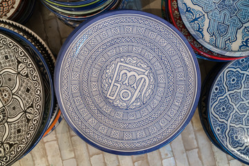 Fototapeta na wymiar Traditional Tagine Morocco souvenirs in Fes (Fez) 