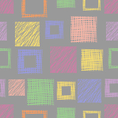 Seamless vector geometrical pattern with triangle, endless background with hand drawn textured geometric figures. Graphic illustration Template for wrapping, web backgrounds, wallpaper