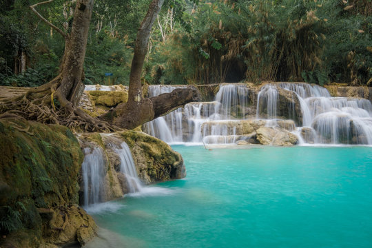 Beautiful natural pools at a waterfall © Pixelatelier.at