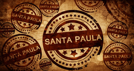 santa paula, vintage stamp on paper background