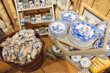The Decorations in the souvenir shop for tourists, Zaanse Schans, Holland