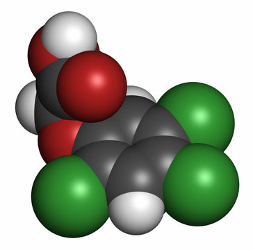 2,4,5-trichlorophenoxyacetic acid (2,4,5-T) herbicide molecule