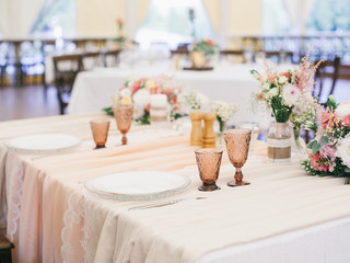 served wedding table
