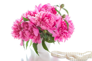 Bouquet of pink peonies