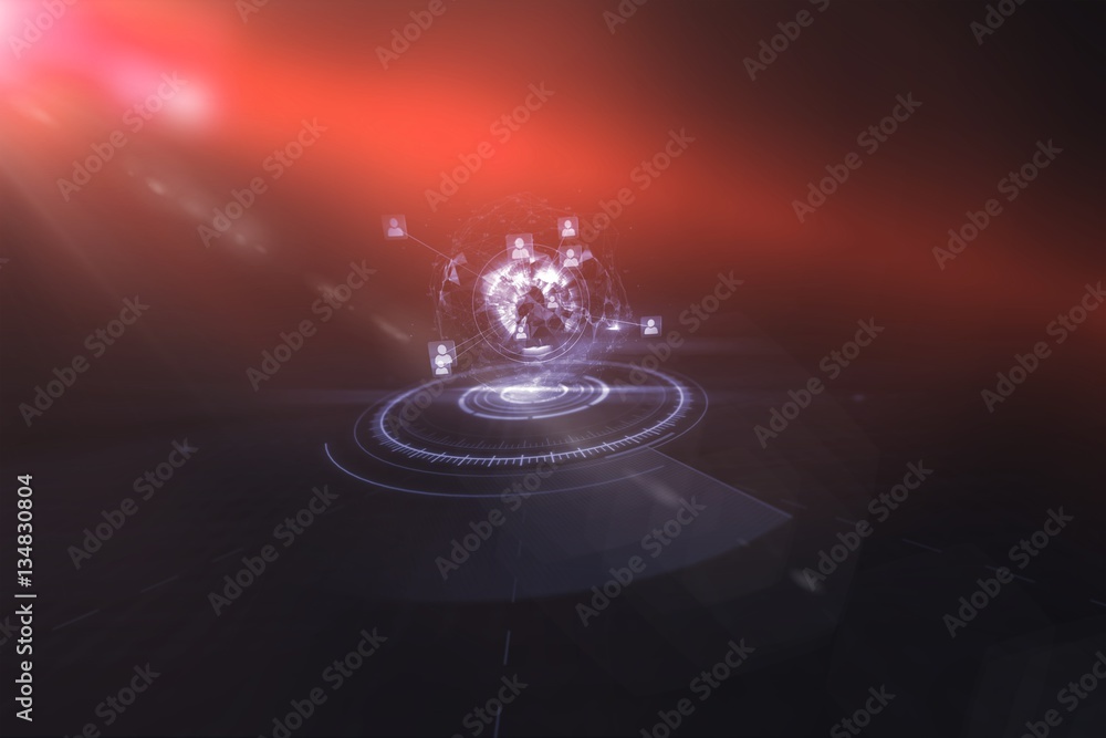 Poster digital interface of volume dial interface 3d