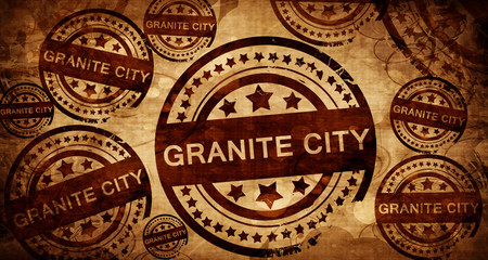 granite city, vintage stamp on paper background