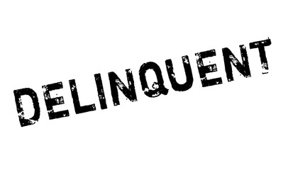 Delinquent rubber stamp. Grunge design with dust scratches. Effects can be easily removed for a clean, crisp look. Color is easily changed.