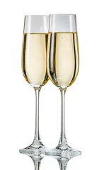Foto op Aluminium Two glasses of champagne isolated on white background © Ruslan Semichev
