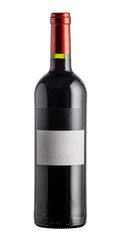 bottle of wine on white background