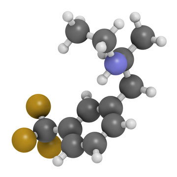 Fenfluramine weight loss drug molecule, 3D rendering (withdrawn)