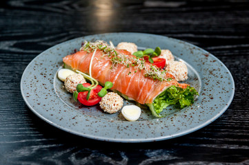 Salmon fish with vegetables