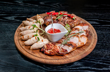 Sliced meat with sauce