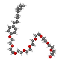 Nonoxynol-9 spermicide molecule, 3D rendering. 