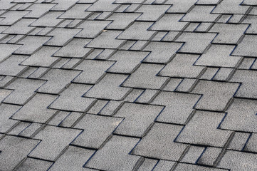 Roof shingles covered with frost