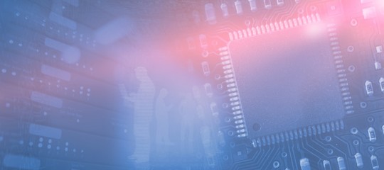 Composite image of view of data technology