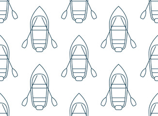 Seamless pattern made of cartoon boats top view