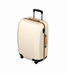 Suitcase on wheels without shadow isolated on white background 3