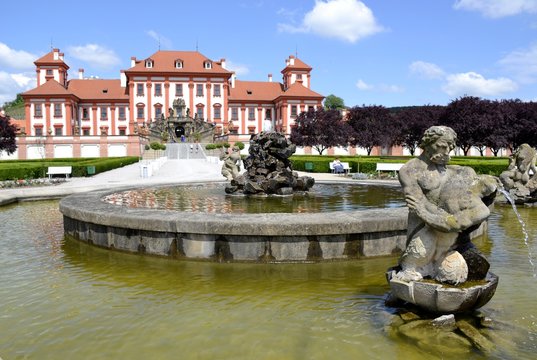 Architecture from Troja chateau and blue sky
