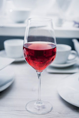 Red wine in a glass.