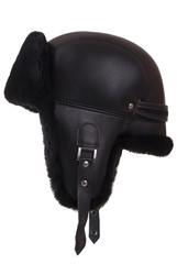 Black fur aviator hat