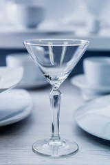 Empty glass on the table.
