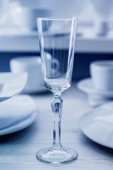 Empty glass on the table.