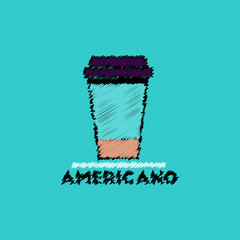 flat vector icon design collection americano to go