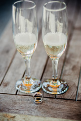 Decoration wedding flowers rings bride