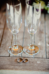 Decoration wedding flowers rings bride