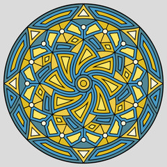 Colored mandala on the white background.Vector