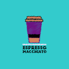 flat vector icon design collection espresso macchiato to go