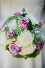 Flowers wedding bride rings bouquet