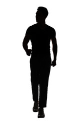 silhouette of man walk
