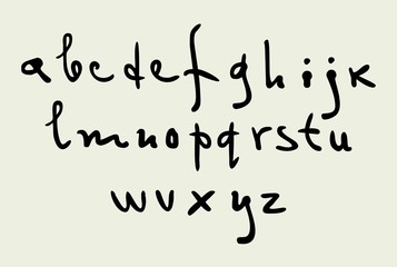 Hand written vector alphabet