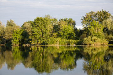 Fototapeta na wymiar Flusslandschaft in Frankreich / Le Doubs