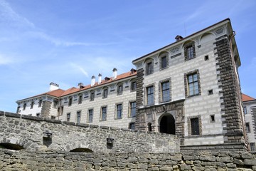 Architecture from Nelahozeves chateau and blue sky