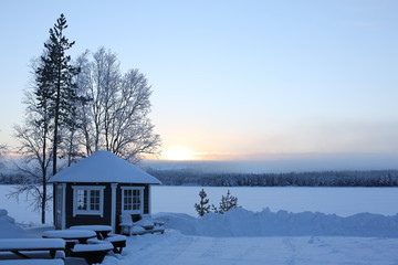 Winter landscape in Lapland, Finland