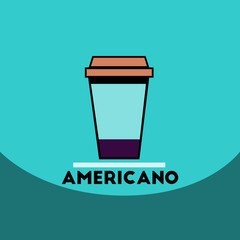 flat vector icon design collection cup of americano
